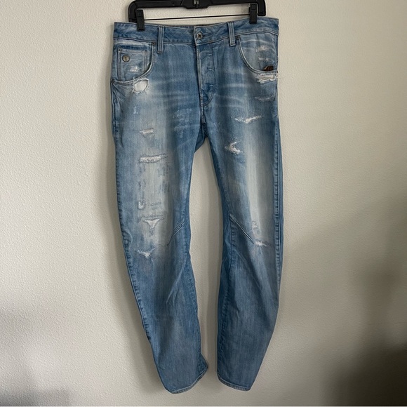 G Star Restocked Denim ARC Skinny Denim Patch Distress Jeans - Picture 1 of 8